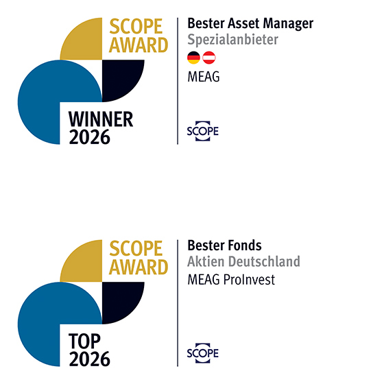 Scope Awards 2026: MEAG wins in the category “Best Specialized Provider” for Germany and Austria; MEAG ProInvest once again among the top funds.
