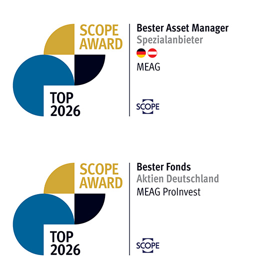 Scope Awards 2026: MEAG gewinnt in der Kategorie “Bester Spezialanbieter“ f&uuml;r Deutschland und &Ouml;sterreich; MEAG ProInvest erneut bei den Top Fonds.